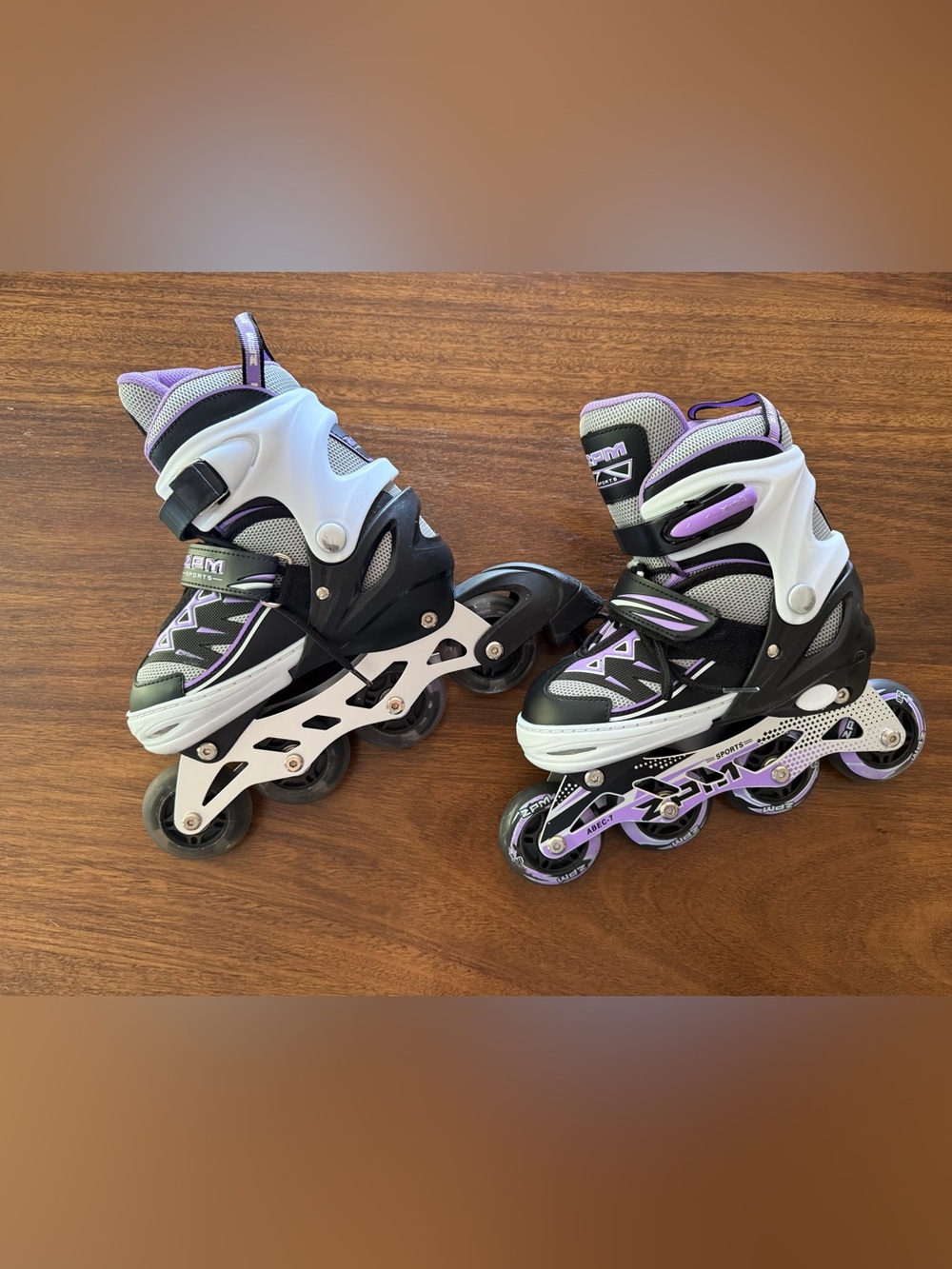 Kids Purple and Black Inline Skates Size 11-3